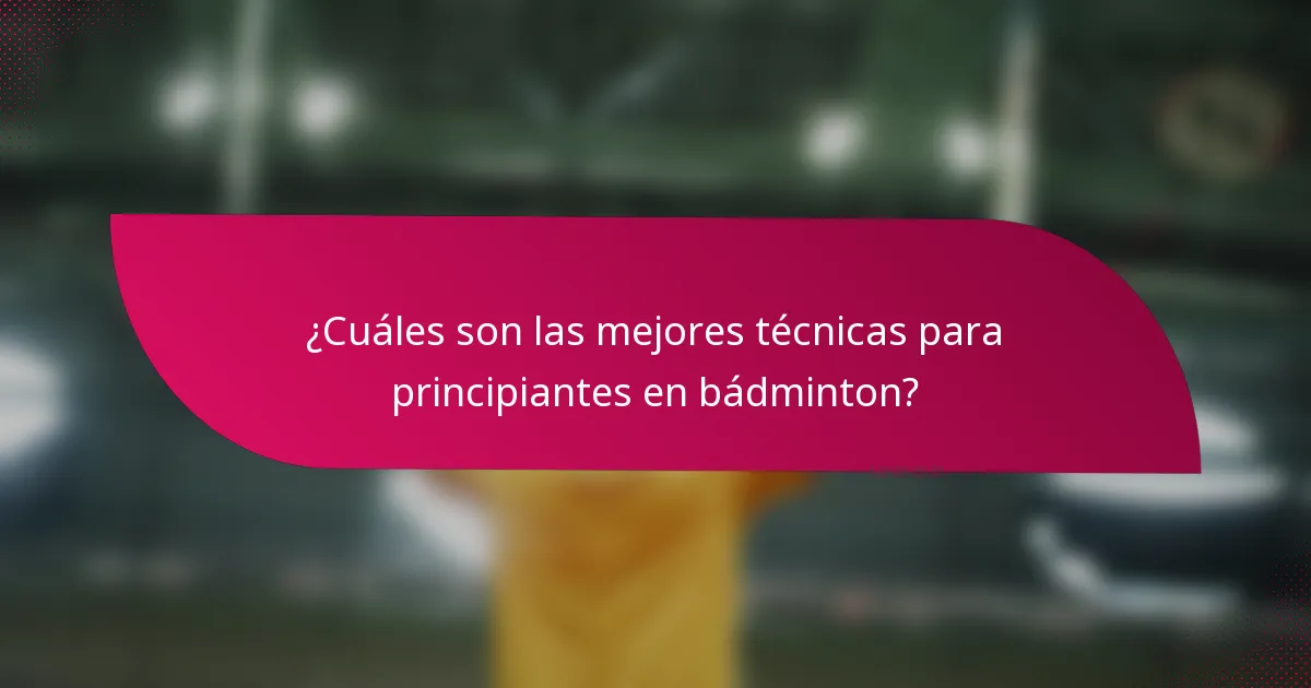 ¿Cuáles son las mejores técnicas para principiantes en bádminton?